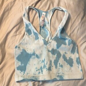 FP Movement by Free People Sky Blue Tie-Dye Tank Top